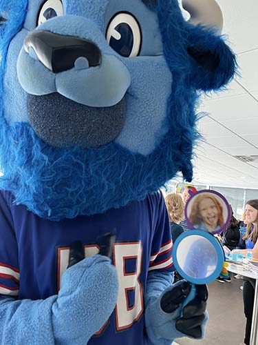 Buffalo Bills mascot at TeamSmile event