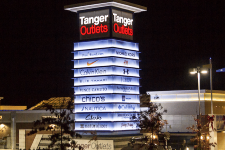 Tanger Outlets building/marquee